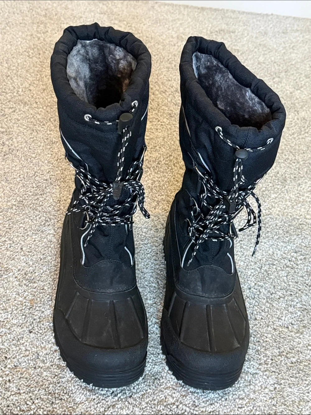 Aleader Black Insulated Snow Boots